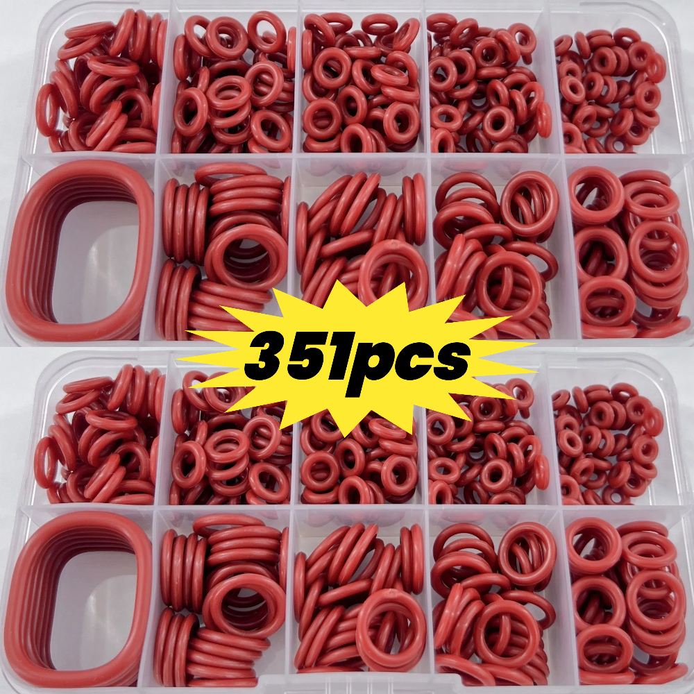 TEMU O-ring Silicone Seal Set, Heat-resistant And Oil-resistant O-ring, Suitable For Automotive Repair, Water Pipe Sealing, And Gas/air Connector Maintenance