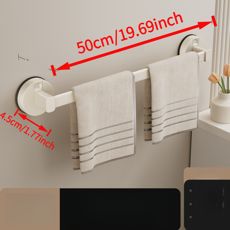 TEMU Un porte-serviettes à ventouse pour de bain, un barre de suspension pour serviettes perçage pour de bain, un porte-serviettes mural, adapté aux