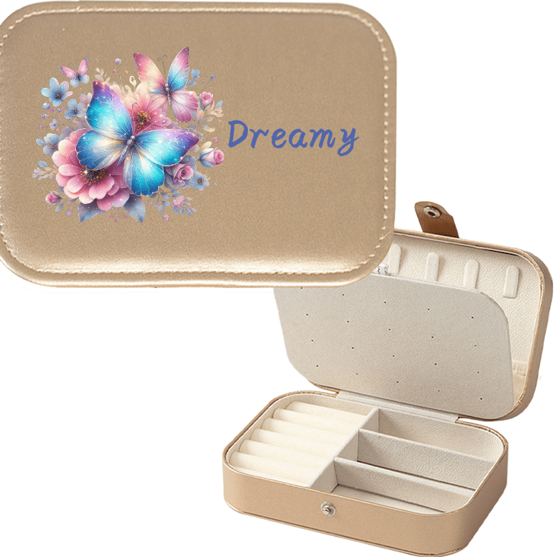Personalized Sparkle Glitter Butterfly Jewelry Storage Box