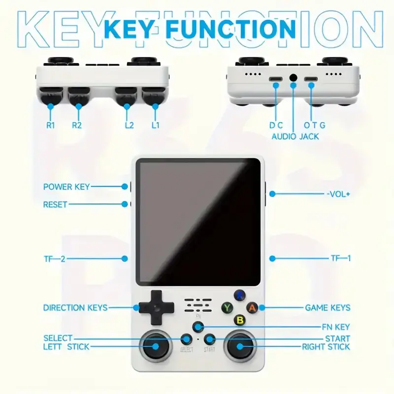 r36s 32 64gb tf card 3 5 ips screen usb rechargeable system portable for gaming entertainment gaming console durable build Product details 7