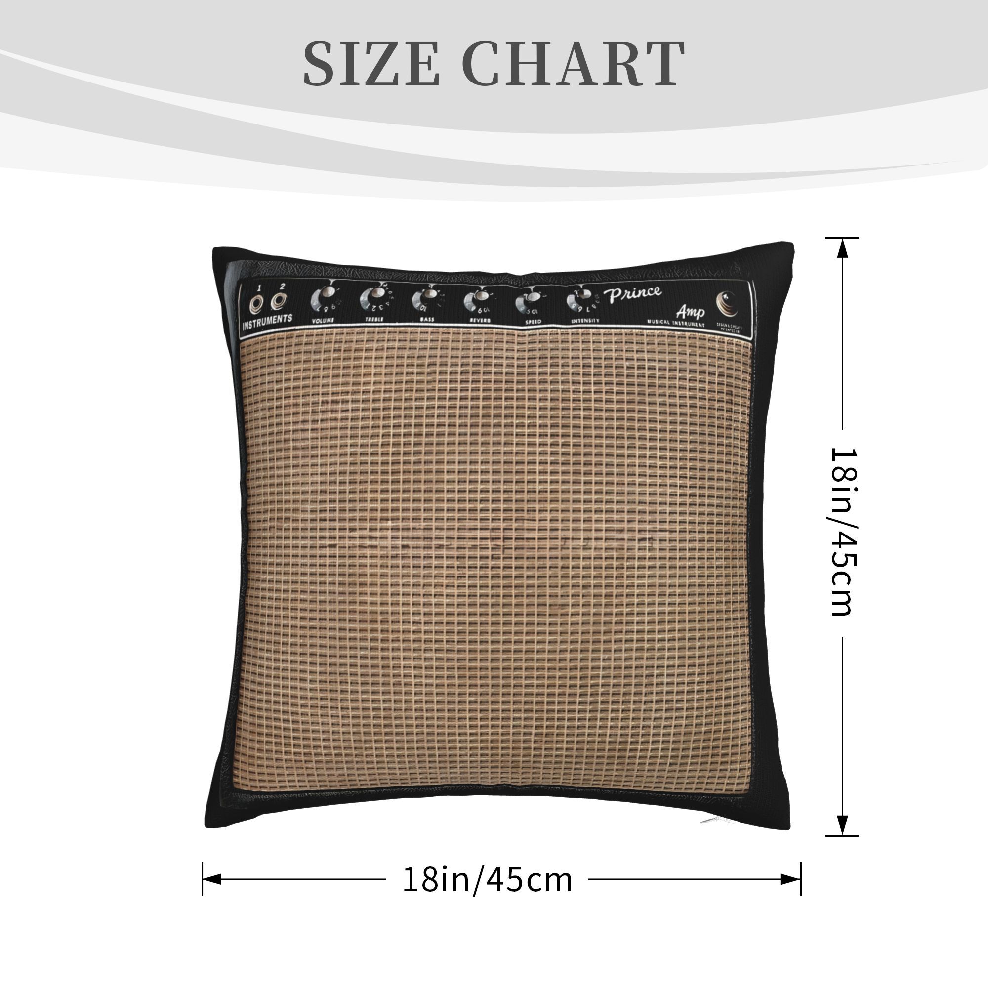 TEMU 1 pièce Housse de coussin décorative à imprimé amplificateur de guitare pour salon et chambre douillets, fermeture à glissière, lavable à et en