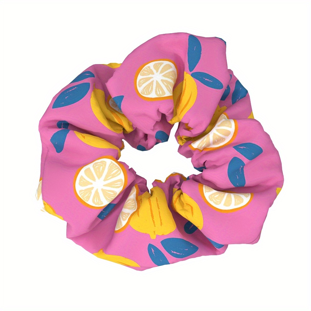 1pc Women's Fabric Scrunchie, Thick Hair Tie, Hair Accessory, Gift For Parties, Holidays, Fruit