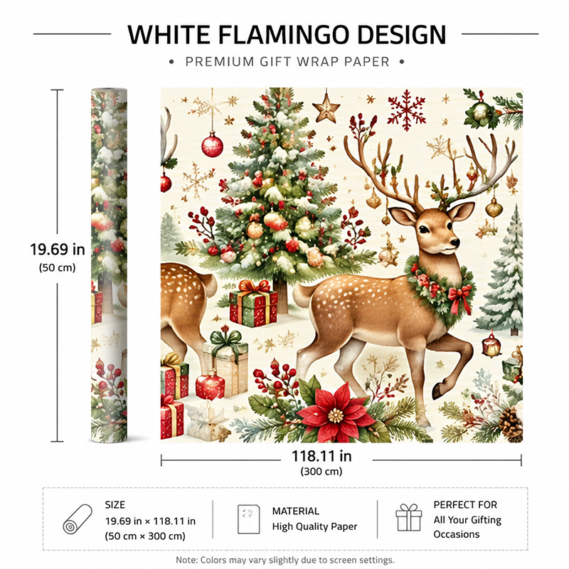 TEMU 1 Rouleau de 50X300Cm (19.7X118.1In) avec Imprimé Floral Élégant - Motif , Parfait pour Cadeaux, Anniversaires & Fêtes, , Facile à Enrouler,