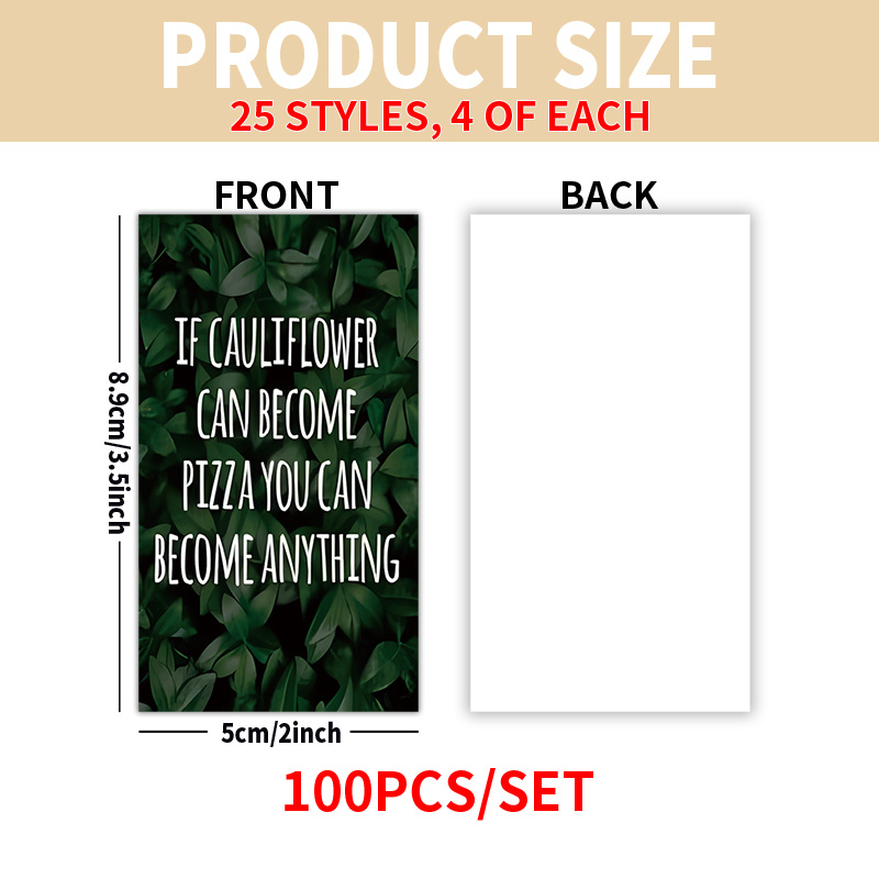 Image of Set Of 100 Cards Featuring Motivational And Words - Perfect For Uplifting Quotes With For During Christmas, Thanksgiving, Valentine's Day, And Easter