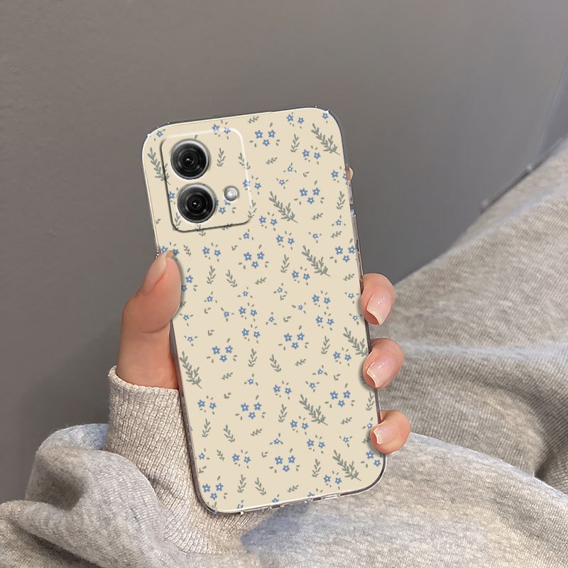 TEMU Phone Case: Blue Flower Phone Case, Suitable For Motorola Edge 20, 30, 40 Neo, 50 Pro, Edge  2023, Moto G 5g 2023/2024, G13, G14, G20, G22, G23,