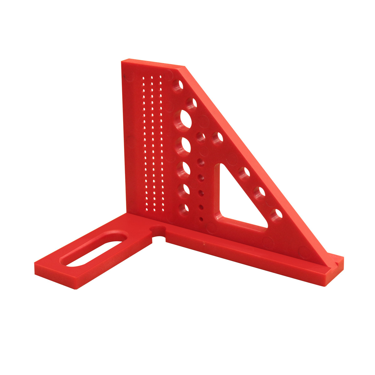 Escuadra de Carpintero ABS con Transportador y Regla de Medición 3D Multiángulo y Funciones de Marcado con Pin Antipérdida para Carpintería y Construcción Precisas - Herramienta de Diseño de 22.5°-90°