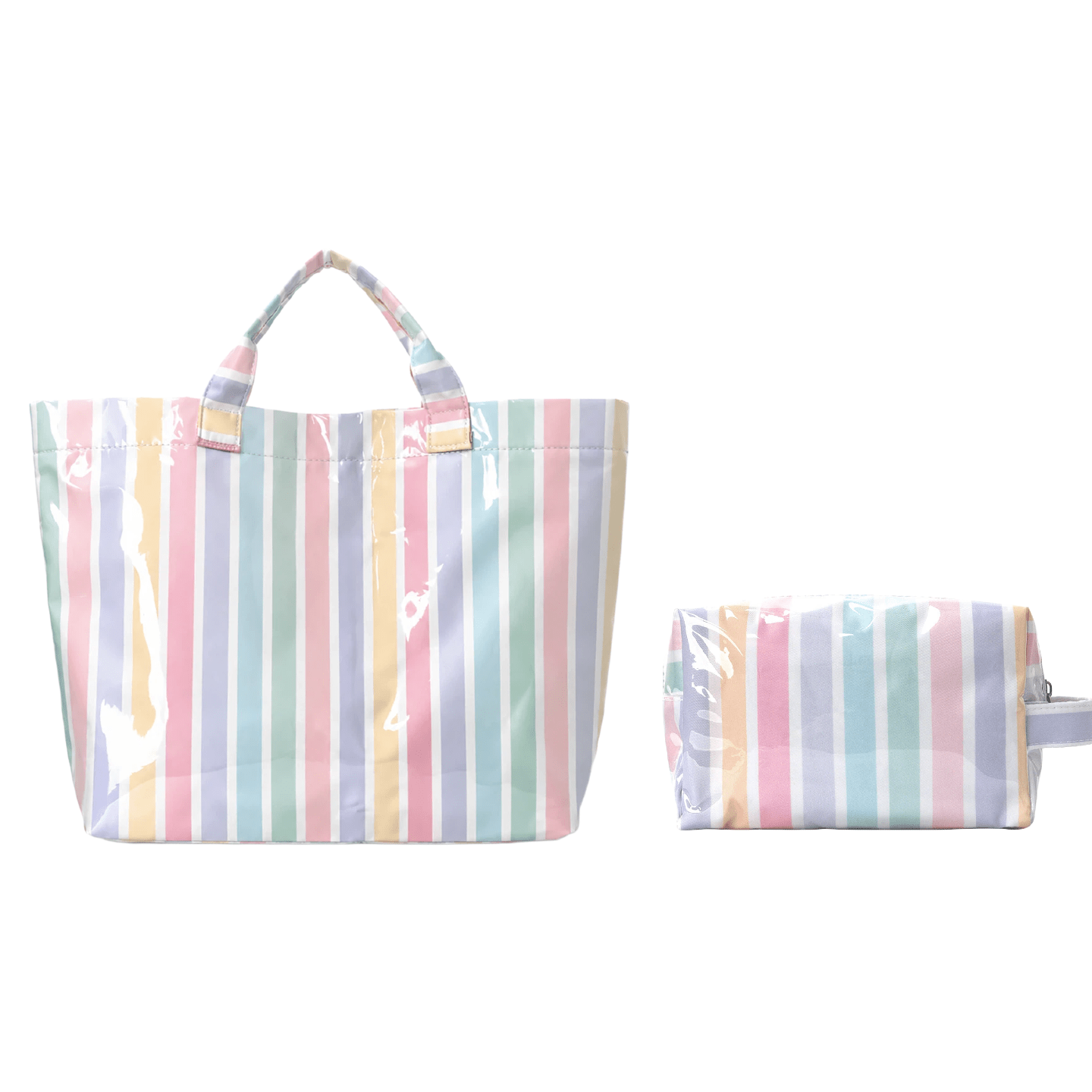 TEMU Juego de 2 piezas de bolso tote grande con cierre y neceser para mujer - multicolor, adecuado para viajes, playa, desplazamientos, neceser con