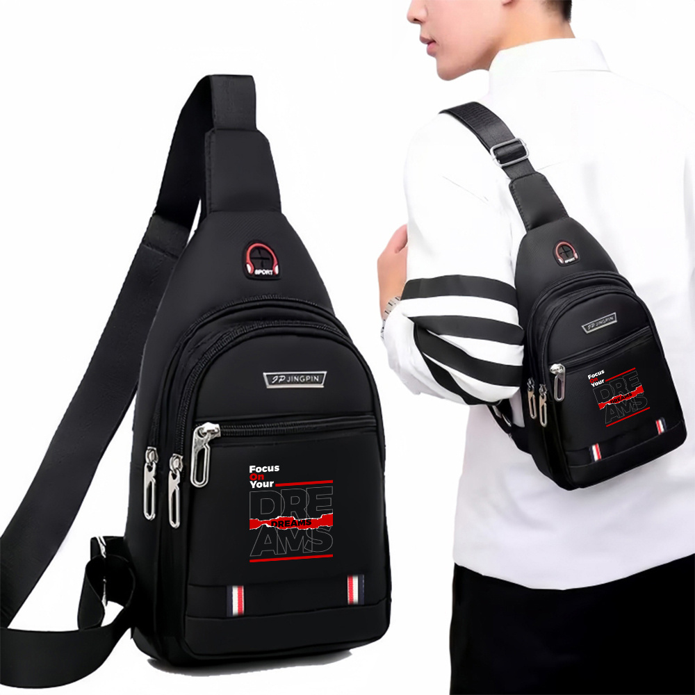 TEMU 1pc On Dre Chest Bag - Adjustable Strap, Crossbody Bag For Sports And Travel, Large Capacity, , Daily Bag