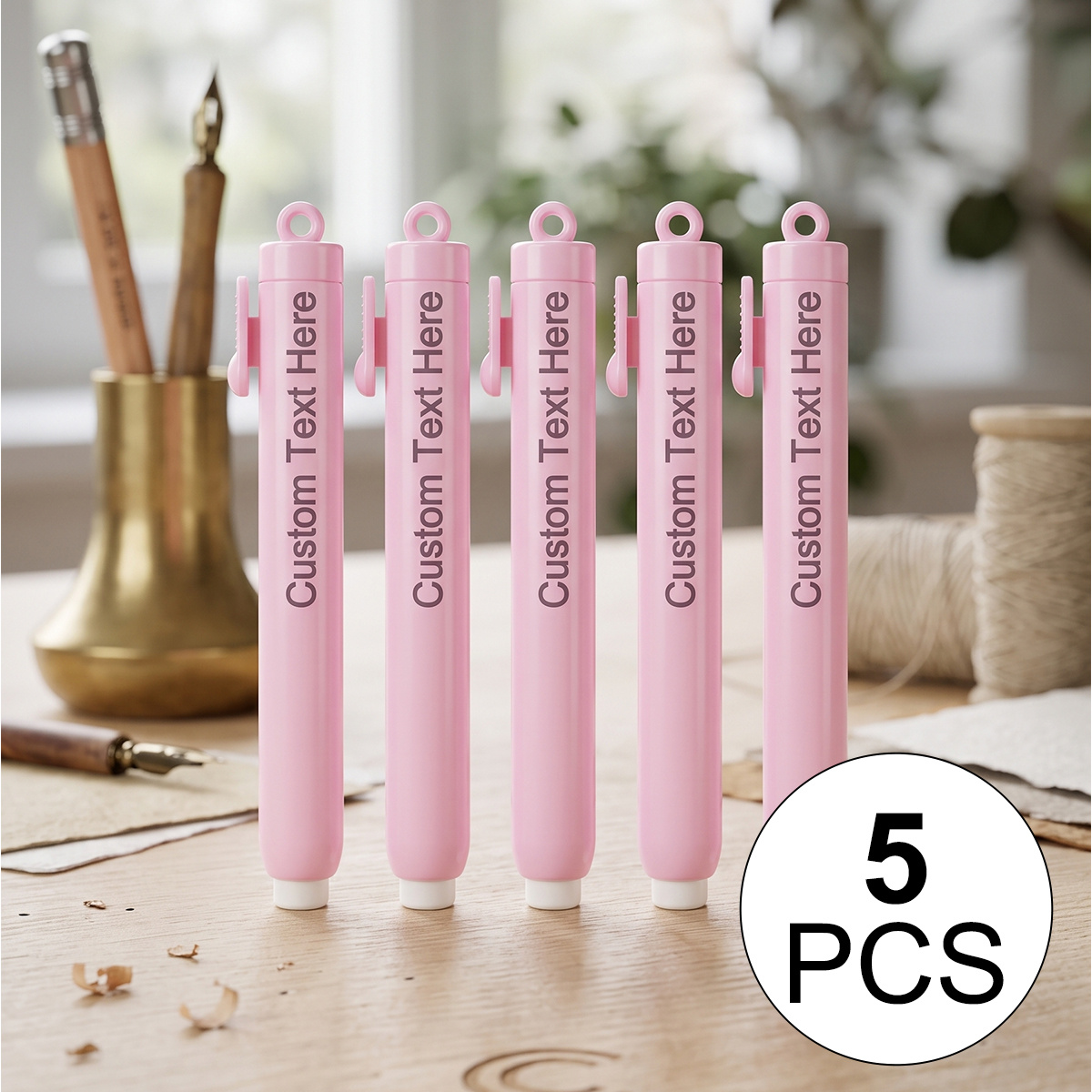 TEMU Custom Name Retractable Art Erasers, Portable Mechanical Pen Erasers For Drawing & Sketching, Clean Erasing Smudge-free Rubber For Students &