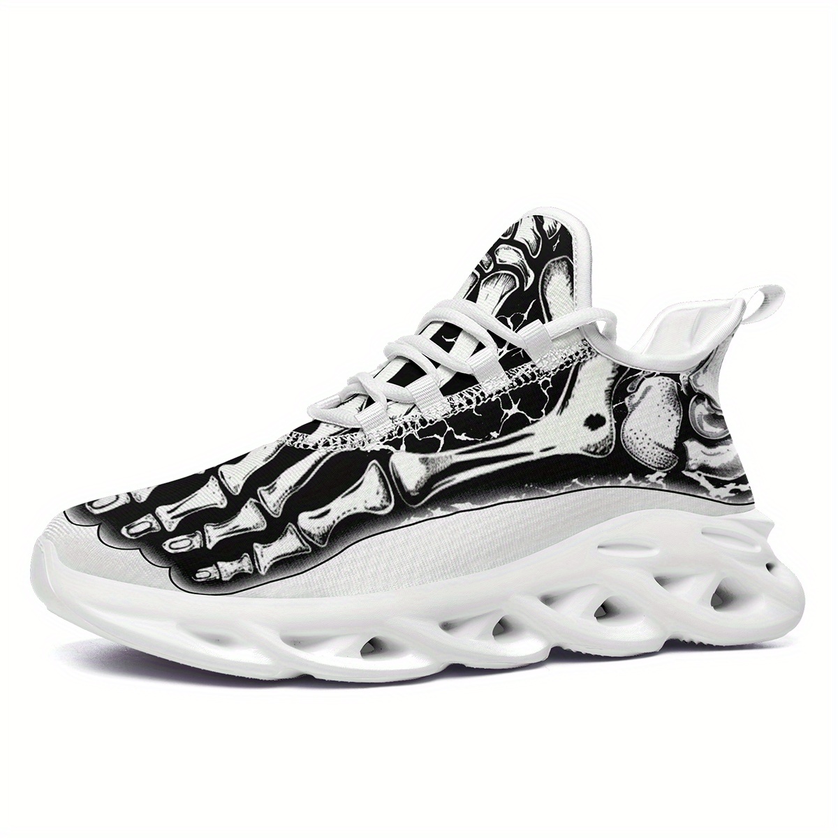 mens plus size skeleton bone sneakers halloween featuring a - Temu