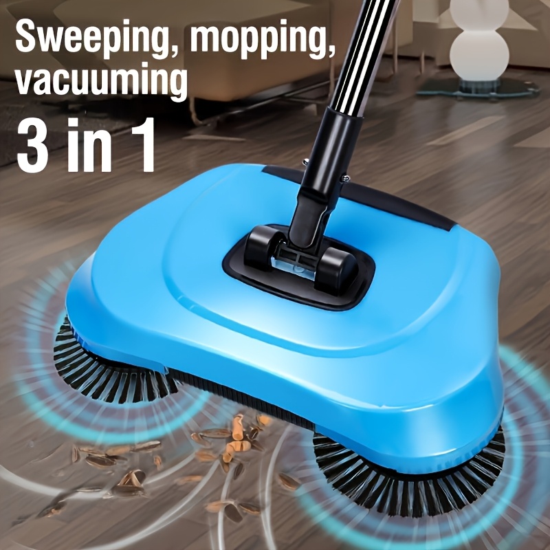Long Handle Manual Sweeper And Vacuum Set - Multifunctional Push Floor Cleaning Tool for Hard Floors, Tiles, Kitchens, Offices And Pet Hair Removal