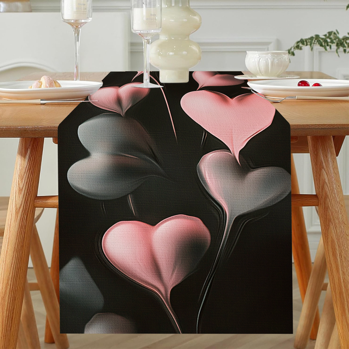 

Heart Table Runner - Print, Polyester, Valentine's Day & Spring Decor