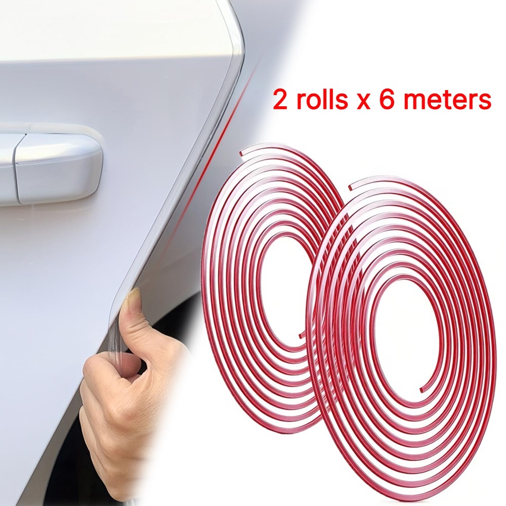 TEMU 2 Rouleaux de Bandes de Protection -rayures et -collision de 600 cm pour Voiture, Bandes Transparentes pour Portières, Convient à la Plupart des