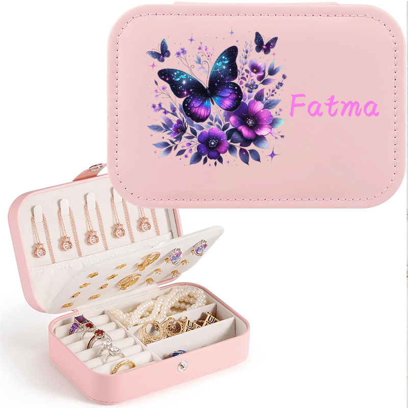 Personalized Sparkle Glitter Butterfly Jewelry Storage Box