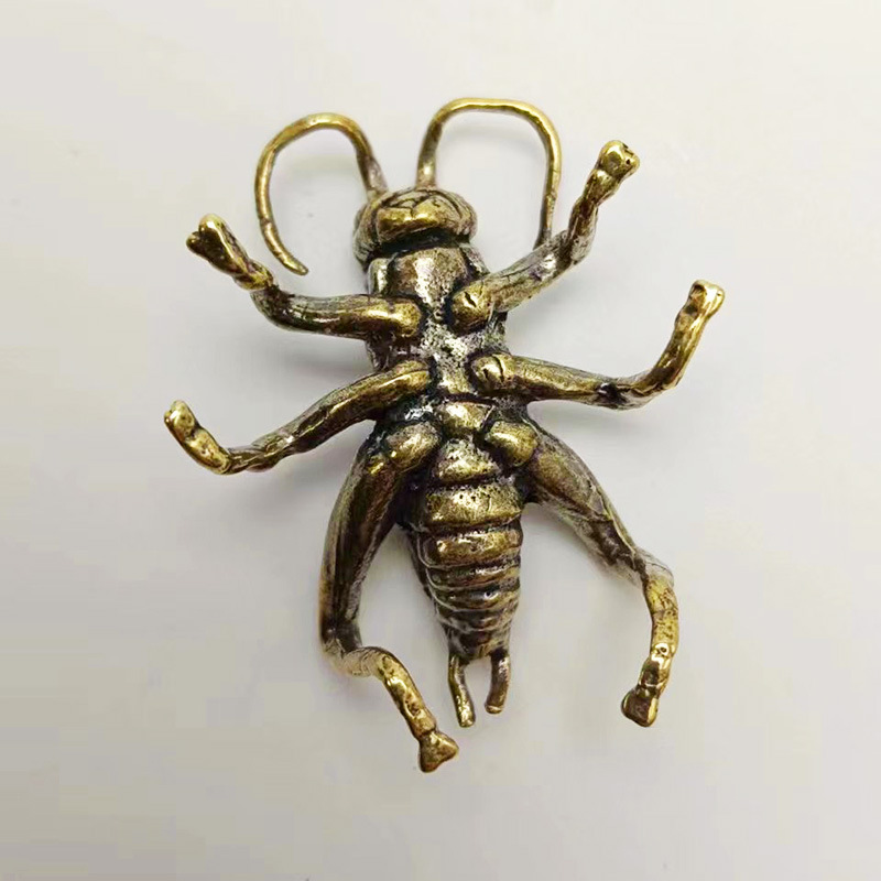 

Intricately Solid Brass Cricket Ornament - Ideal For Halloween & Office Desk Decor, Handcrafted Copper/brass Insect With Realistic Segmentation And Textured Surface, Halloween Decor