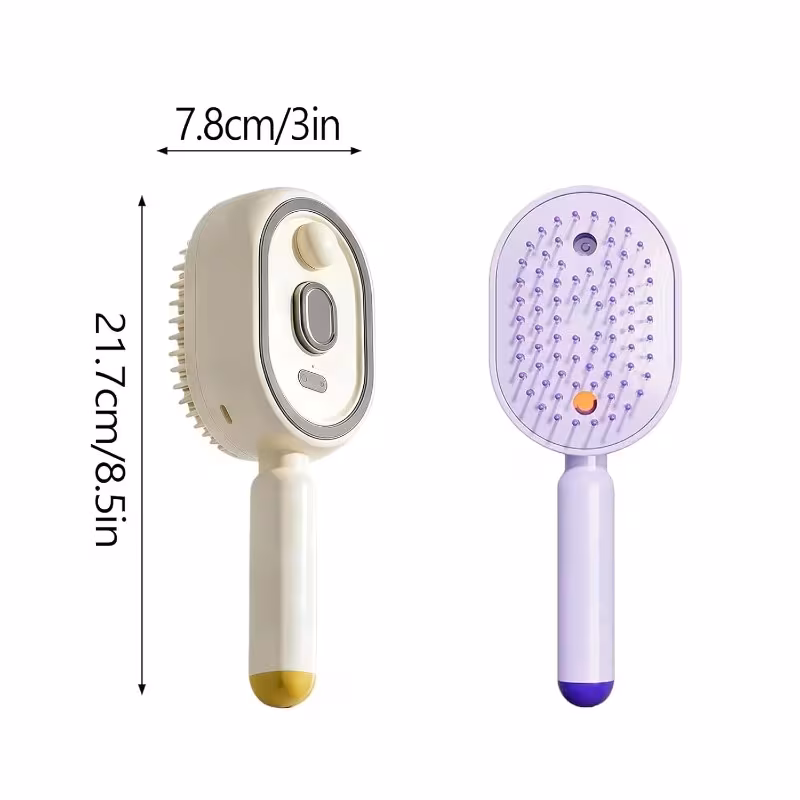 3pcs1 hair comb + +15mlessential oil bottle electric spray air cushion massage hair brush, 2026 electric steaming hair straightener brush, rechargeable detangling steam brushs for hairs Product details 0