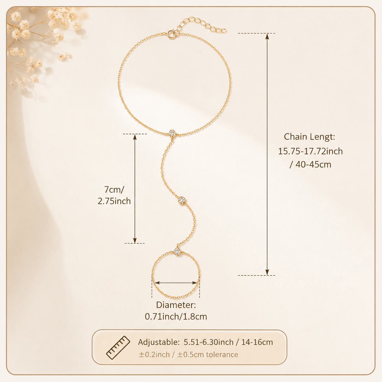 S925 Silver 3-Heart Cubic Zirconia Bracelet — Adjustable Gift