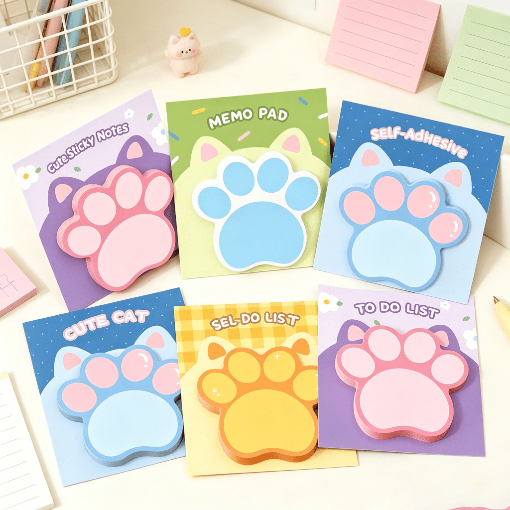 TEMU a forma di , Blocchi per appunti adesivi estetici e carini, Cancelleria Kawaii per studenti, scuola, ufficio e journaling per prendere appunti