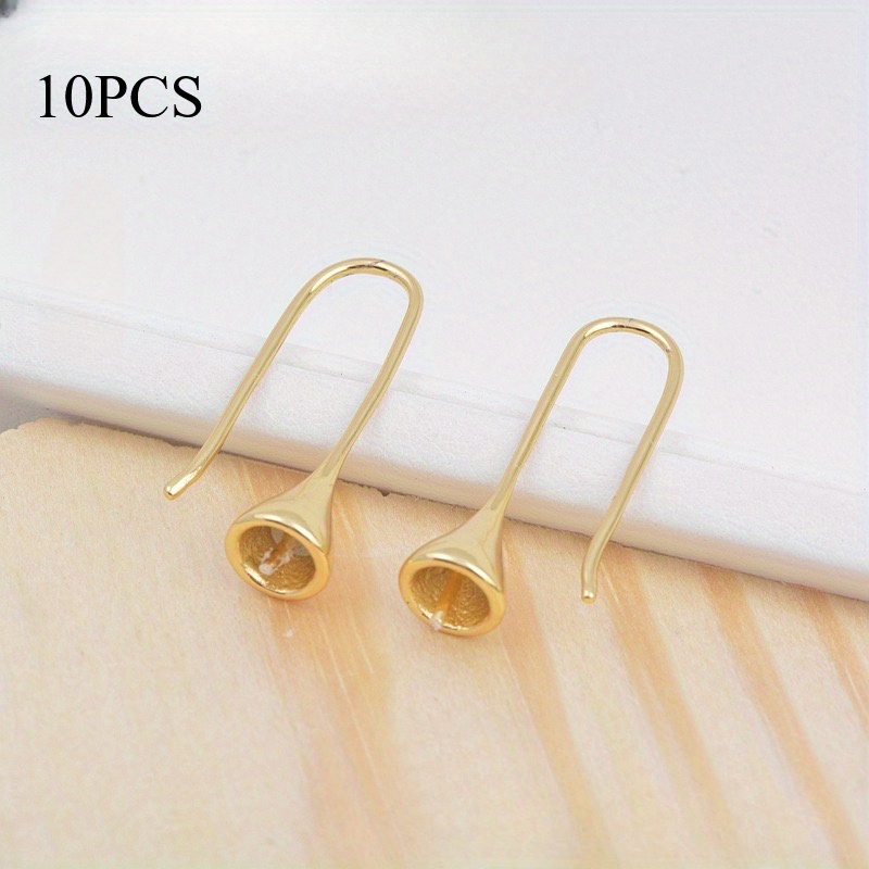 E-shop 10 Stück Goldene Silberne Ohrring Herstellung Ohrhaken Zusätze Perle Ohrring Herstellung Perlenhalter Ohrring Schmuckherstellung Zubehör