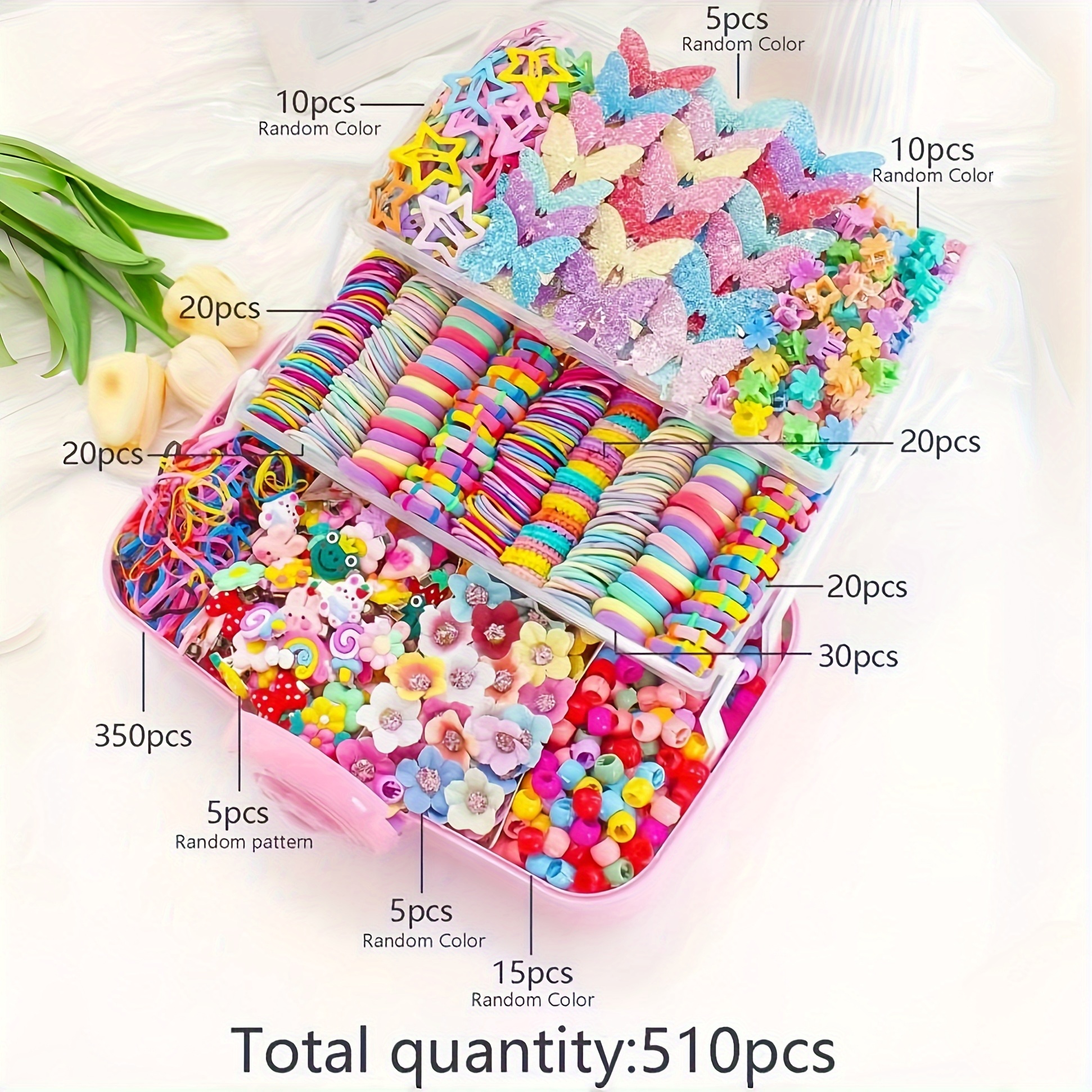 510ක් වර්ණවත් හිසකෙස් අමතර උපකරණ කට්ටලය, හිසකෙස් බැඳීම්, සමනල්, දේදුන්න, මල්, තරු සහ හිසකෙස් කොඩි ඇතුළත් වේ. කාන්තාවන් සඳහා අත්යවශ්යයි, දෛනික ඇඳුම් සහ පාටි සඳහා ඉතා සුදුසුයි, සෑම දිනකම විශේෂ කරන්න. පාසල් ආපසු යාමේ කට්ටලය (පෙට්ටියක් නැත)