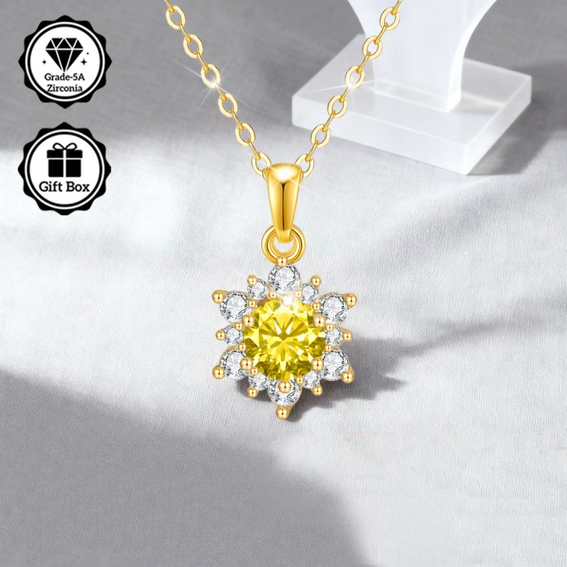 5A Zirconia Pendant Necklace, Adjustable Length