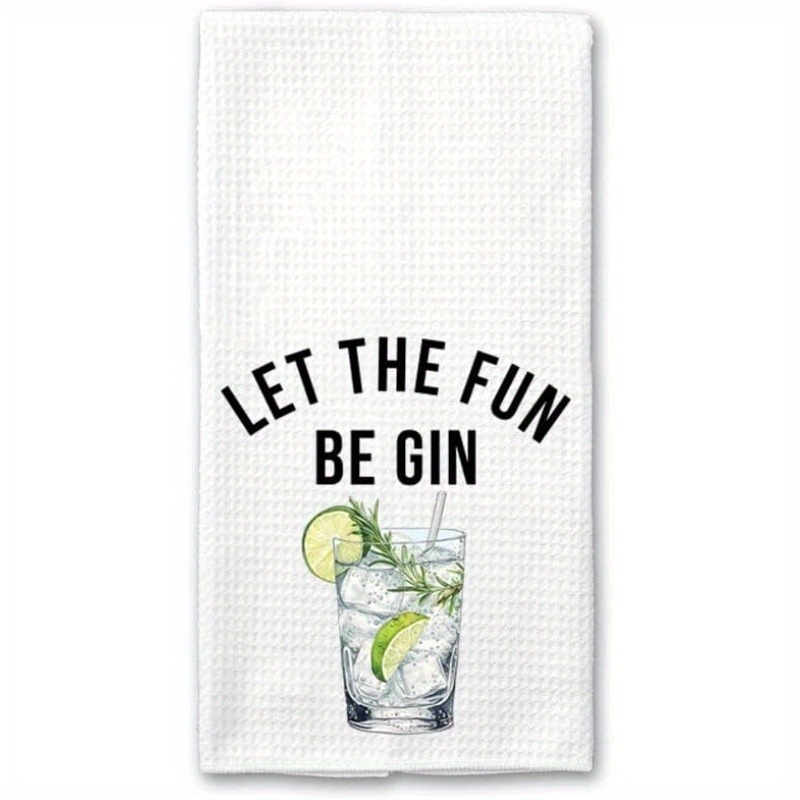TEMU 1pc 18*16inch Make Gin - Funny Kitchen Towels - Alcohol Kitchen Towels - Multipurpose Towels - Soft And Absorbent Kitchen Towels - Funny
