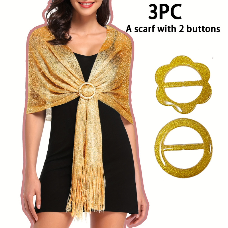 sachin and babi light blue dress Gold Sequin Wrap Dress – Plunging Neckline & Puff Sleeves By Sarvin main image 0