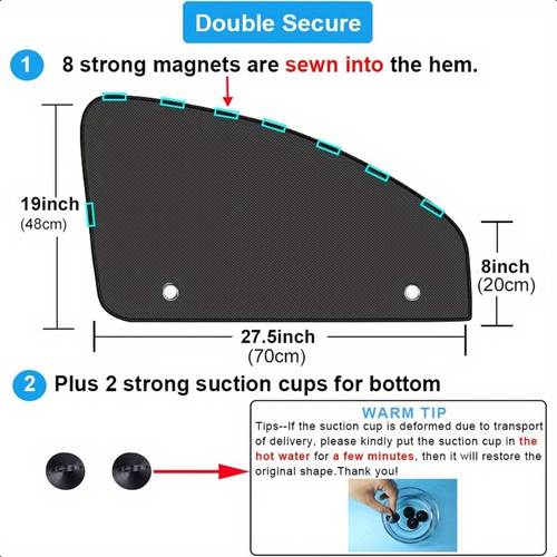 car window shades magnetic 2pcs universal car window screen mesh side window sun shade automotive window sunshades for driver passenger front seat 2pcs