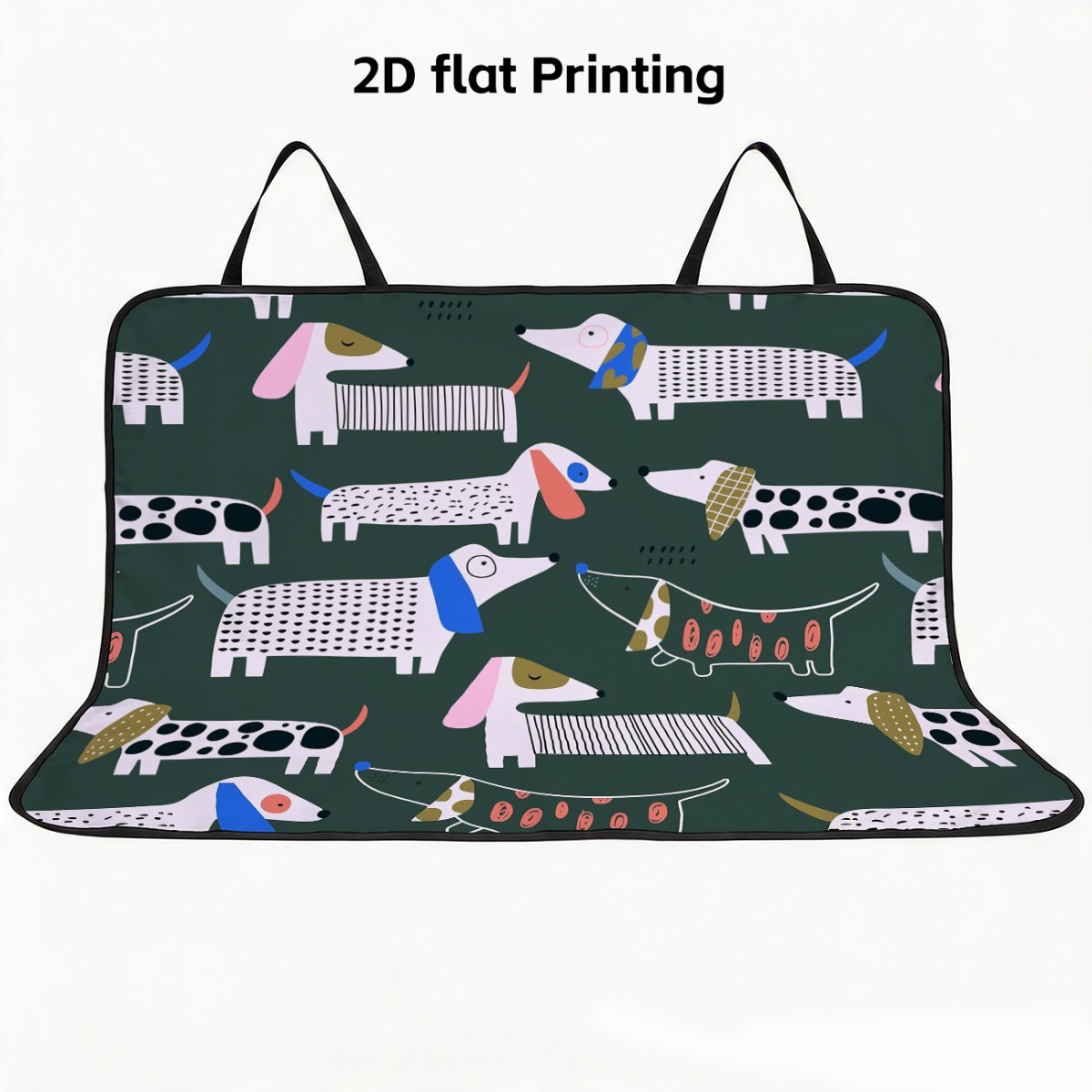 TEMU 1pc 1pcs Dachshund Print Car Seat Protector Cover Suitable For Pets, Fit For Back Seat, & Remove, Easy-clean Fabric Suitable For Cats And Dogs,