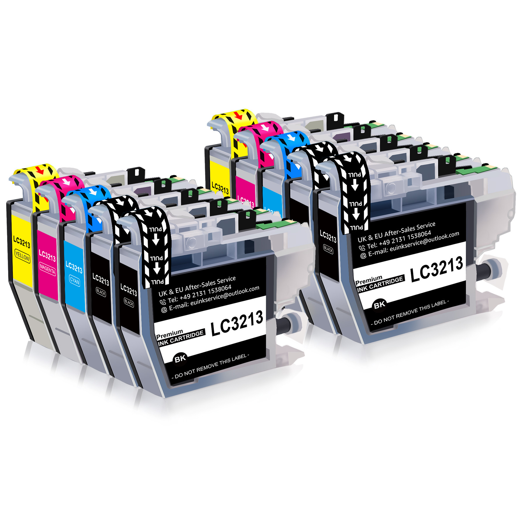 LC3213 Inktpatronen Compatibel met Brother LC3213, LC-3213, Brother MFC-J491DW, MFC-J497DW, DCP-J572DW, MFC-J890DW,…: retailer-supplied image