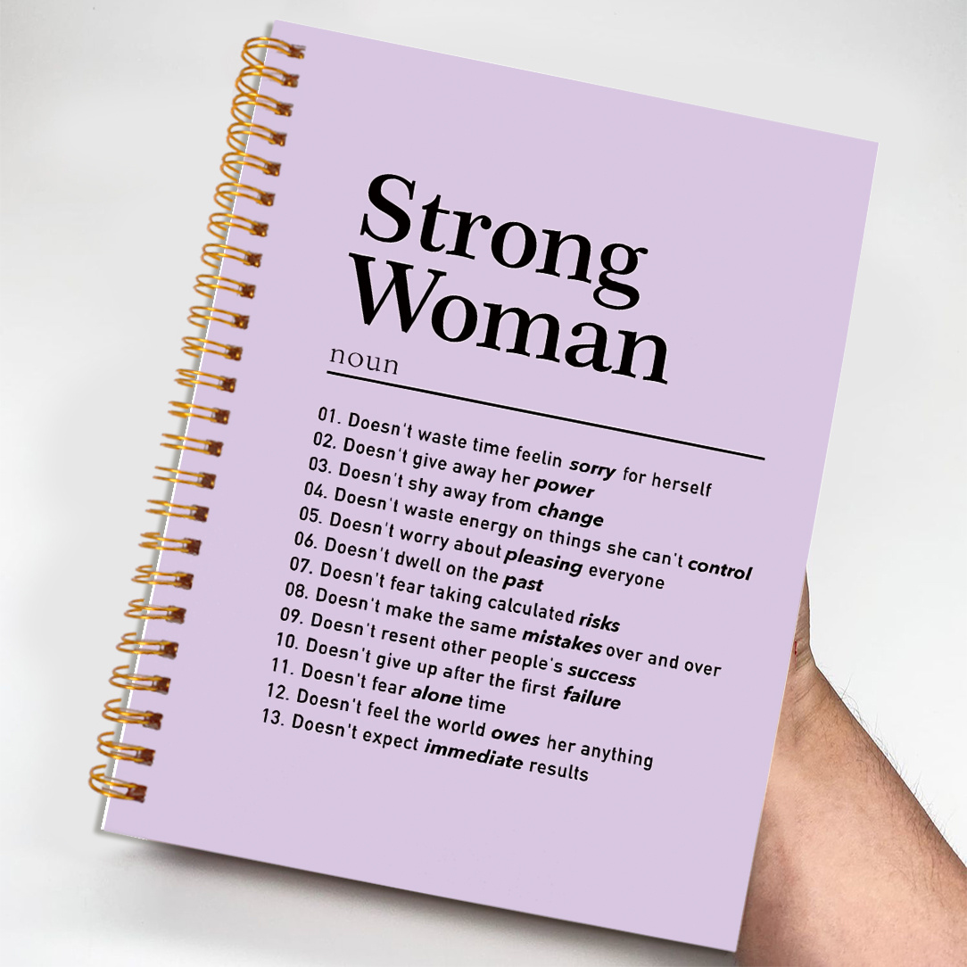 

Strong Woman" Inspirational Notebook - Purple, 5.5x8.3", 50 Pages - Ideal For Office, School, Or Gift-, English Text, Diary, Birthday Christmas Gift, Stationery