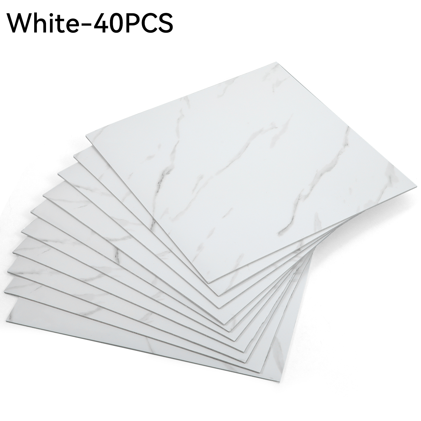 40/80pcs Marble Tile Sheets - Waterproof Pvc Peel And Stick Wall Tiles Suitable For Kitchen, Bathroom, Backsplash, Floors, Walls - Diy Installation, Look, Modern (30x30cm)