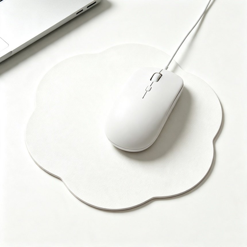 TEMU 1 tapis de souris de fleur, tapis de bureau antidérapant en similicuir mat, petit tapis de décoration d'écran d'ordinateur . Parfait pour à