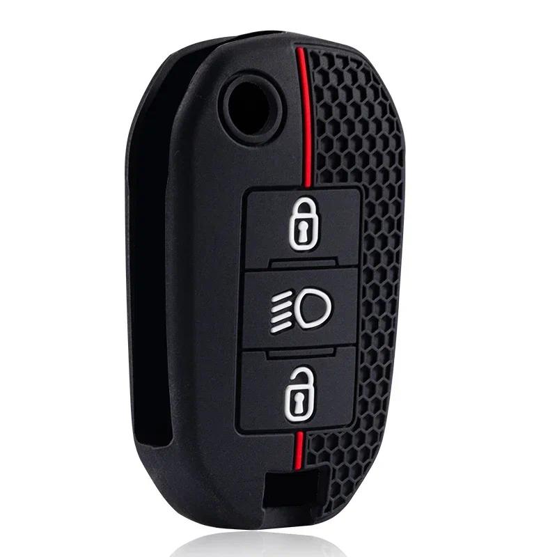 TEMU Remote Silicone Car Key Cover Case For 301 308 508 5008 3008 For C5 C3 C4 C8 Auto Accessories