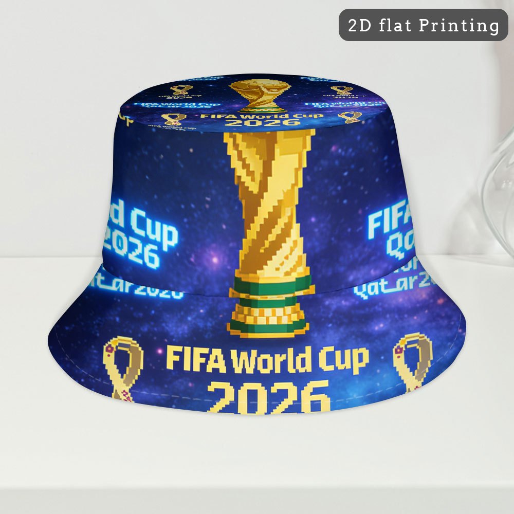 1pc FIFA World Cup Fisherman'S Hat - A Must-Have for Trendy Street Style Icons, This Eye-Catching Design Is Unique And Stylish, a Must-Have for Trendy Men, And a Perfect Gift for Couples