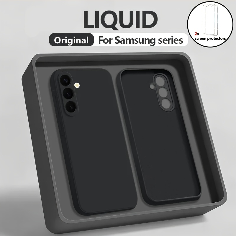 TEMU Phone Case: 3pcs[1 Phone Case With 2pcs Protectors] Original Liquid Phone Case For For Galaxy A33 A32 A31 A23 A22 A13, Anti-yellowing