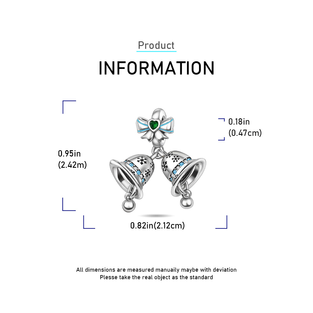 925 Sterling Silver Small Bell Charm Pendant, DIY Accessory