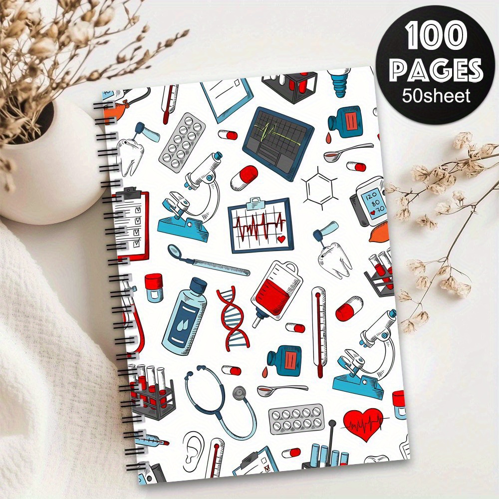 E-shop 1 Stück Ästhetisches Krankenschwester Spiralnotizbuch Reisetagebuch, Krankenpflegeschule Essentials Spiralplaner für Frauen, Krankenschwester