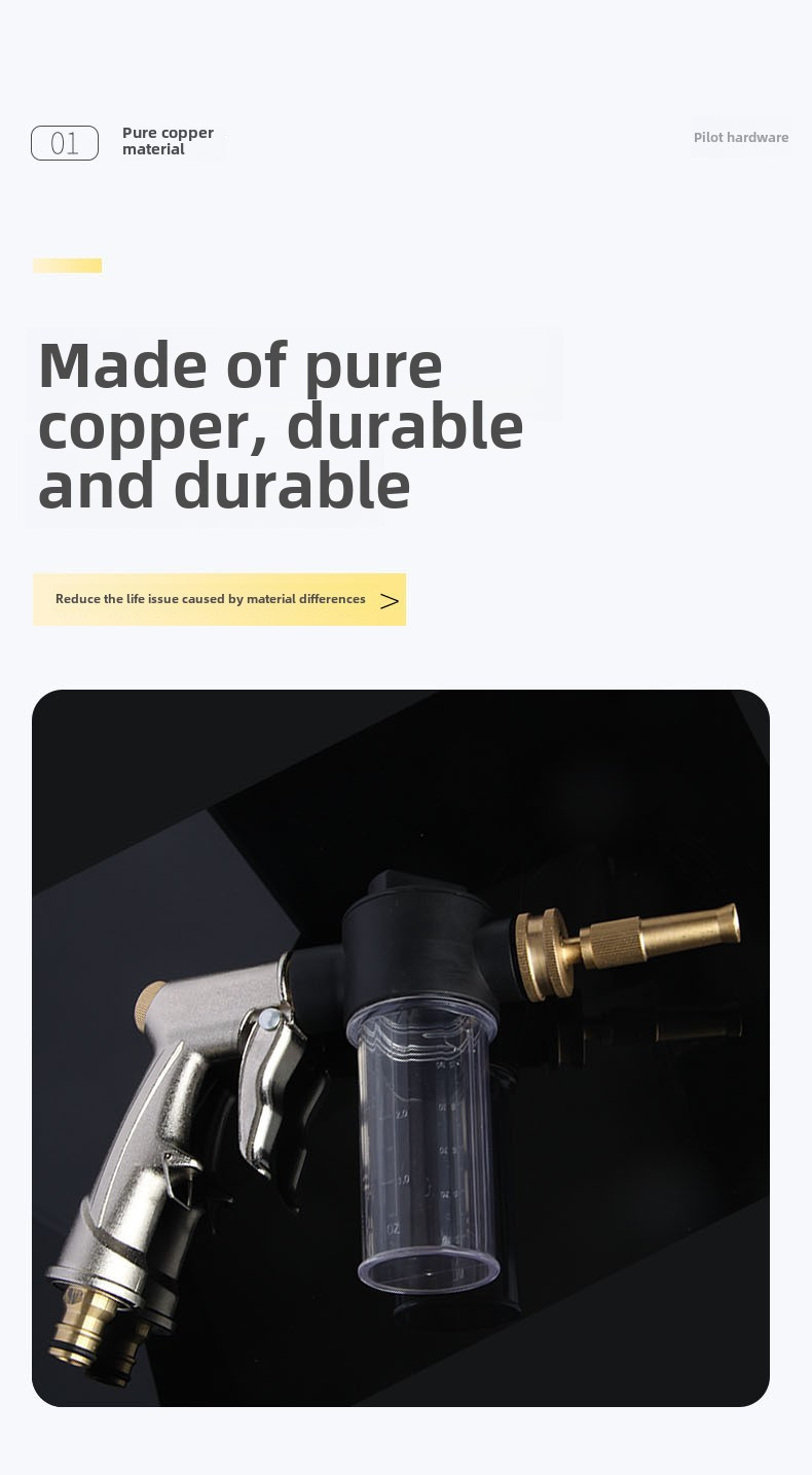 household high pressure car washing gun with copper nozzle and foam pot ideal for car cleaning and garden watering applications Product details 3