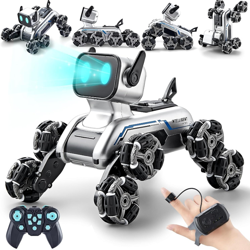 

1pc Gesture-controlled Robot Dog Rc Car, 8wd Vehicle, Usb Rechargeable Battery Powered, Plastic, For Kids 8-13, Boys Birthday Gift