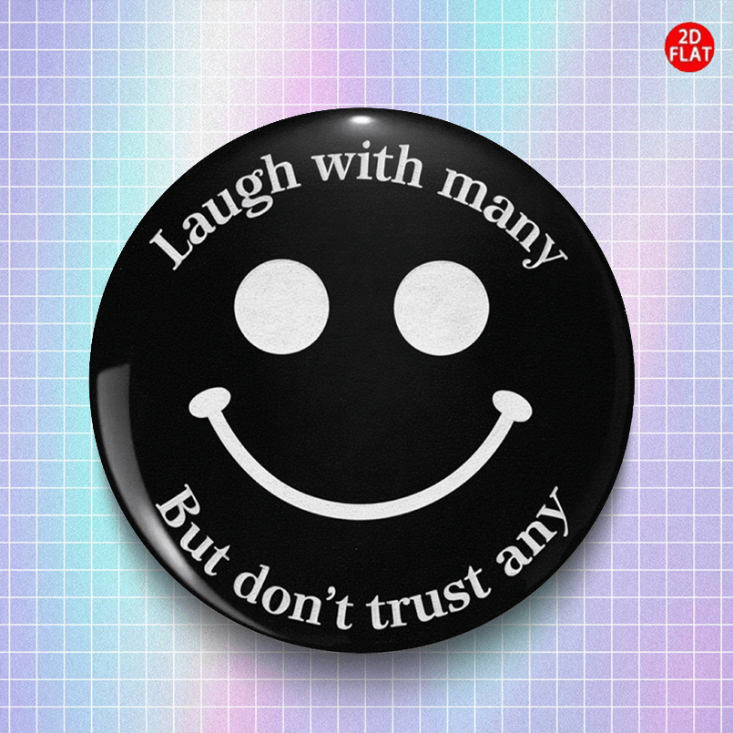 TEMU 2d Flat, 2d Flat "laugh With Everyone But Don' Anyone" Anime Brooch Pin Badge - Suitable For Clothing, Hats, Backpacks - Plastic Pins For Themed