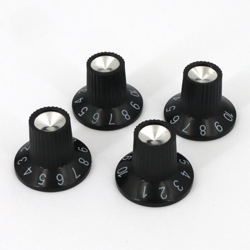 Black Aluminum Guitar Amplifier Potentiometer Knob - Durable Volume & Tone Control Knob with Smooth 360° Rotation for Electric Guitars, Non-Electric Instruments - Guitar Accessories