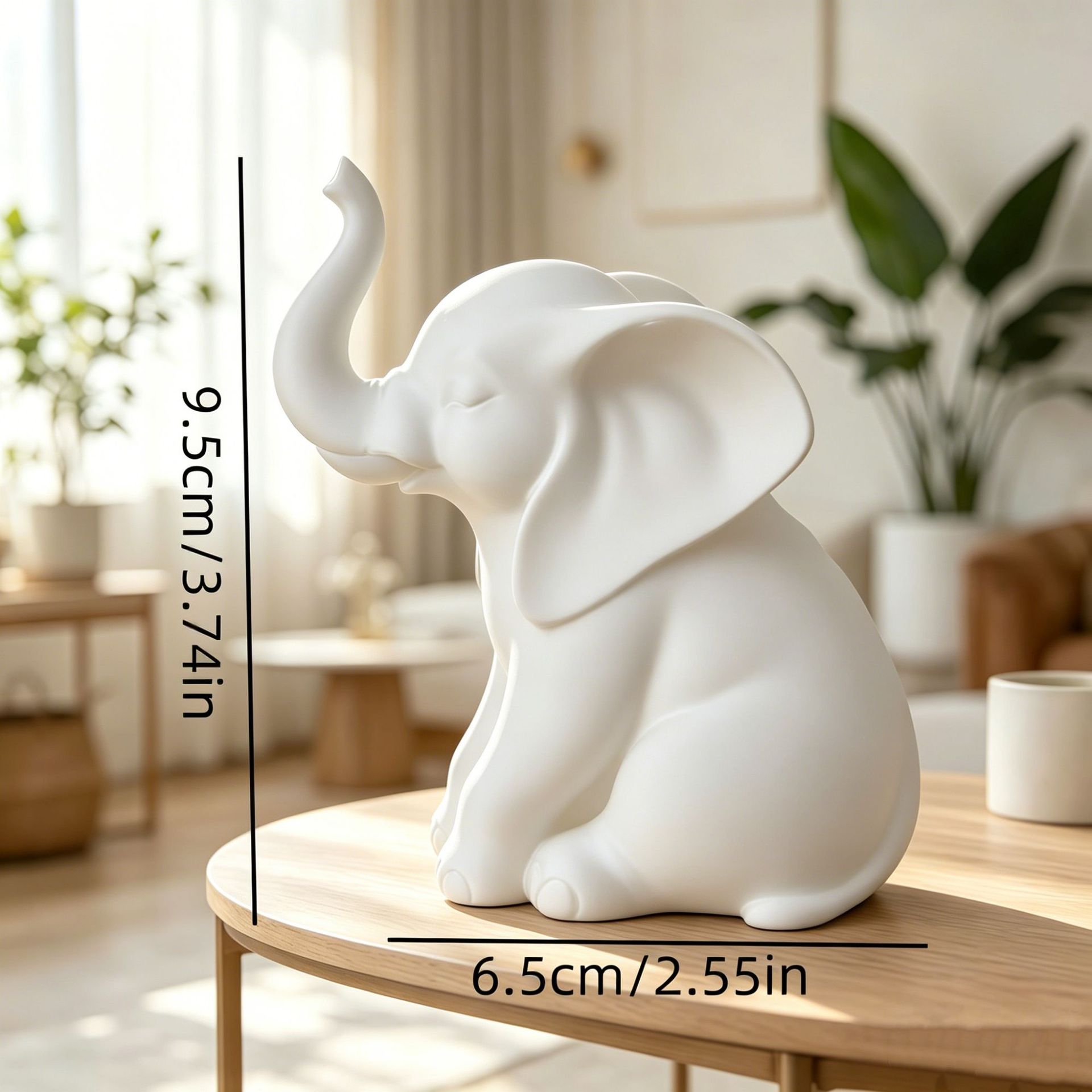 TEMU Statua di Elefante Minimalista - Statuetta in Resina / Adatta per Scaffali ed Esposizione su Scrivania, Elegante , Decorazione per la Casa per e
