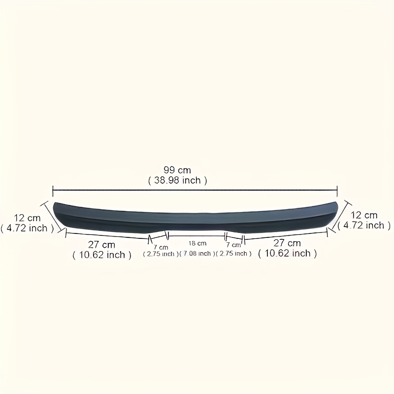 TEMU 1pc Universal Abs Car Tail Wing | No Drill Installation, Aerodynamic Design With Durable Polished Surface, Enhances Stability And Style For