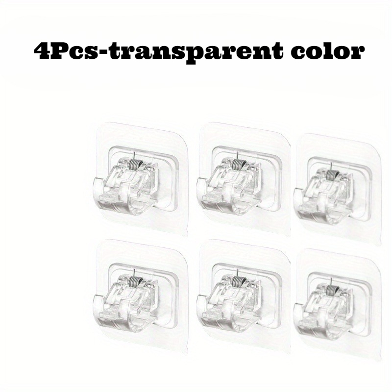 E-shop 4-teiliges bohrfreies selbstklebendes Vorhangstangenhalter-Set, multifunktionale Haken, geeignet für stilvolle Heimdekoration, praktische Haken,