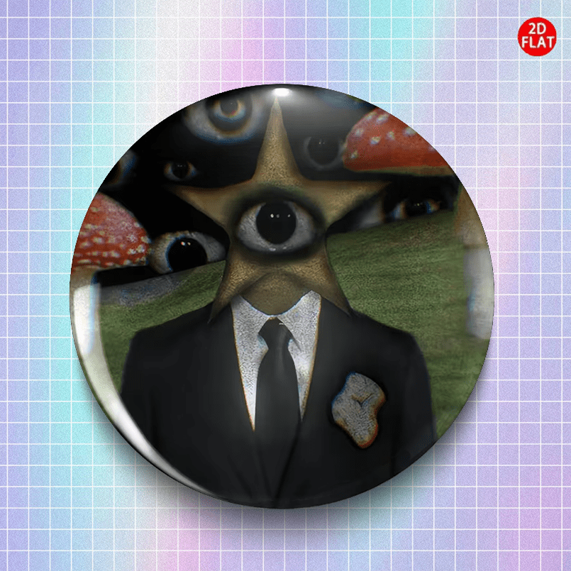 TEMU 2d Flat, 2d Flat Illusion Anime Pin/brooch/badge - Elegant Suitable For Hats, Backpacks & Clothing Accessories, Themed Collectible Gift For