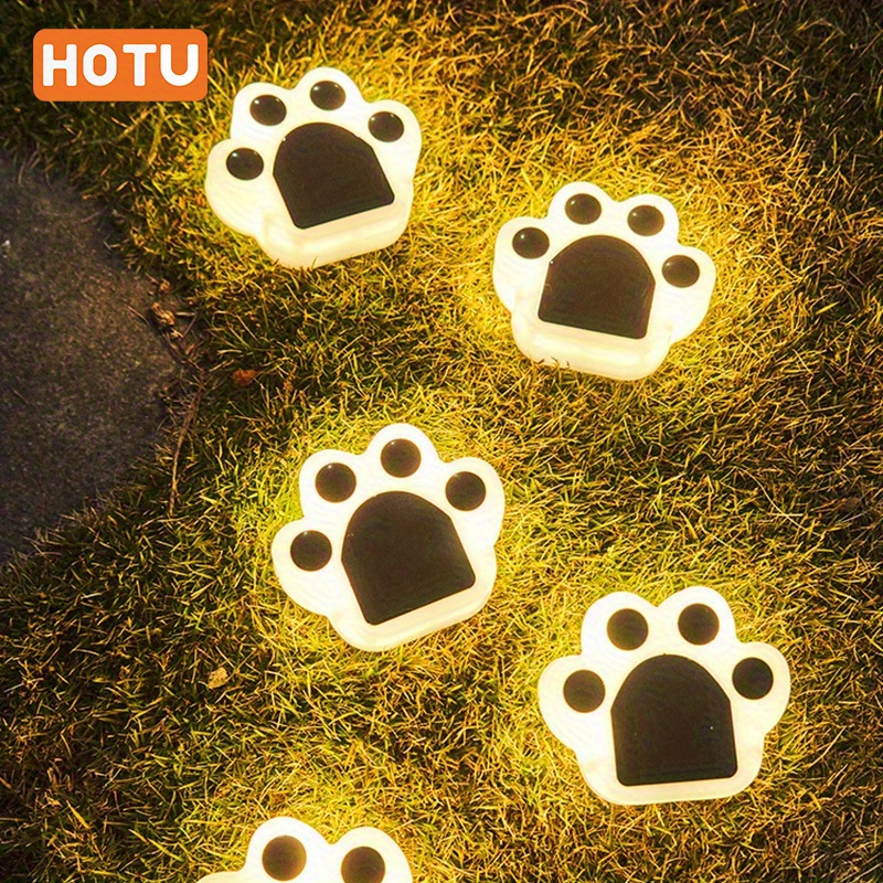 4x Solar Pfotenabdruck Lichter - Wetterfeste Gartenleuchten Für Katzenfreunde