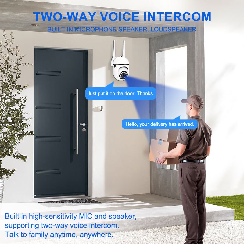 1pc   1080p hd wireless wifi security camera 2 way   detection color night   push 355 panoramic view   detection usb powered compatible with smartphones no battery 2 4ghz details 3