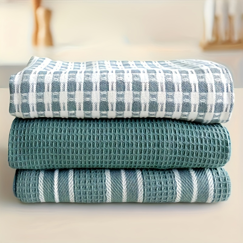 TEMU 6pcs Mixed Styles Rectangular 45*65cm Enhanced Kitchen Towels, Dishcloths, And Aprons In Minimalist Soft Light Beige-friendly Large Capacity