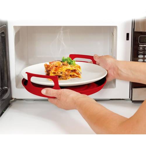 1pc microwave heating tray with handle microwave tableware accessories microwave bowl rack household kitchen tableware accessories microwave quick heating tray prevent being scalded